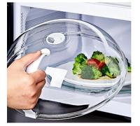 Cloche Micro Onde sans Bpa Couvercle Micro Ondes Cloche en Verre Imitation Non en Verre avec poignée Trous de Vapeur réglabl GRELOT