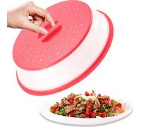 Cloche Micro-Ondes,Pliable Couvercle Micro-onde pour Plaque,Retractable Couvercle Micro-Ondes 3en1-Cloche de Protection Anti-éclaboussures Passoire pour Fruits et Légumes sans BPA et Non Toxique
