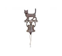Cloche Murale En Fonte Avec Animal Décoratif Chat Marron