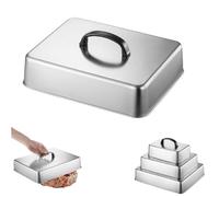 Cloche Plancha Rectangulaire avec Poignée Anti-Chaleur pour Barbecue Top，M | Cloche de Cuisson Couvercle en Acier Inoxydable Vapeur Anti Éclaboussures d Huile Fromage Burger Steak Barbecue Grill