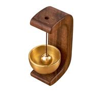 Cloche pour La Porte Ouverture en Bois Porte Gong Golden Décoratif Shopkeeurs Porte en Bois - Sonnette en Bois Magnétique avec Caisse en Laiton, Idéal pour Suspendre Murs pour Mur/Boutique/Garde-Robe