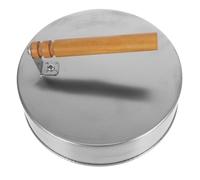 Cloche Ronde en Acier Inoxydable avec Poignée Bois pour Barbecue | Couvercle Vapeur pour Cuisson Extérieure, Usage Barbecue Rond, Finition Argentée, pour Légumes et Steaks