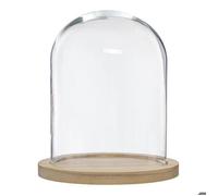 Cloche verre et bois H29,5cm - Atmosphera Créateur d'intérieur