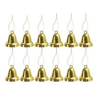 Clochette De Noël Ornement de cloche dorée | Décorations de cloche en métal avec couronne d'arbre de noël à corde suspendue(12 PCS)