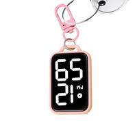 Clock Keychain - 4.8x3.2x0.8cm Portable Electronic Touch Activated Silent Clock | Mini Digital Timer Keychain | For Kids Nurse Adult Student Test Exam School Classroom Office Study Room Outdoor