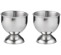 Clockjuan Lot de 2 coquetiers en acier inoxydable pour œufs à la coque - Outils de cuisine - Vaisselle et pièces de service (argenté)