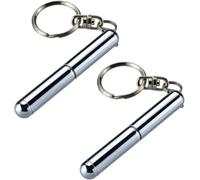 Clockjuan Lot de 2 mini stylos rétractables en acier inoxydable - Stylos de poche rétractables pour papa, anniversaire, Noël pour le personnel de bureau, les travailleurs de la construction, les
