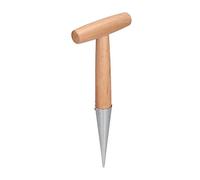 Cloimei Dibber Semoir portatif pour bulbes de Plantes, Outil de Jardin Portable pour Creuser, Transplanter, Conception en Forme de T, Tige en Bois, tête en Acier Inoxydable 11,22 p