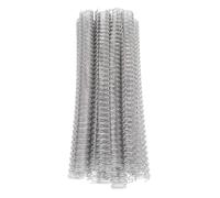 Cloimei Dos de reliure à double boucle, diamètre de 12,7 mm, 34 boucles, pas de 3:1, fil de reliure double, capacité de 100 feuilles, noyau de fer, revêtement en nylon pour les pré (Argent)
