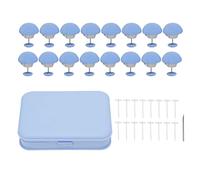 Cloimei Lot de 16 clips pour housse de couette en forme de champignon - Fixations sécurisées pour draps avec un seul bouton de verrouillage - en coton doux pour le confort de la m (Bleue)