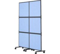Cloison acoustique de séparation, panneau de séparation, écran d'intimité, lot de 2, bleu indigo