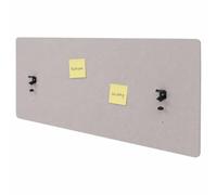 Cloison acoustique de table HWC-G75, double paroi en tissu 60 x 140 cm beige
