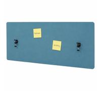 Cloison acoustique de table HWC-G75, double paroi en tissu 60 x 140 cm turquoise