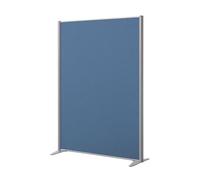Cloison acoustique pleine B-Zen - Tissu - L 122 x H 160 cm - Bleu - Pied fixe coloris aluminium - Cloisons acoustiques - Bruneau