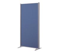 Cloison acoustique pleine B-Zen - Tissu - L 81 x H 160 cm - Bleu - Pied fixe coloris aluminium - Cloisons acoustiques - Bruneau