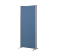 Cloison acoustique pleine B-Zen - Tissu - L 81 x H 180 cm - Bleu - Pied fixe coloris aluminium - Cloisons acoustiques - Bruneau