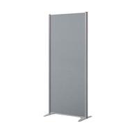 Cloison acoustique pleine B-Zen - Tissu - L 81 x H 180 cm - Gris - Pied fixe coloris aluminium - Cloisons acoustiques - Bruneau