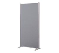 Cloison B-Zen acoustique pleine tissu Bondai gris - H 160 x L 81 cm cadre gris argent -sans pied - Cloisons acoustiques - Bruneau