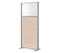 Cloison B-zen semi vitrée bois H 180 x P 81 cm - Chêne clair pied fixe aluminium - Cloisons de séparation - Bruneau
