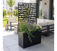 Cloison 'Bernalda' avec jardinière intégrée, structure en acier, dimensions 146 x 83 x 31 cm, couleur noire