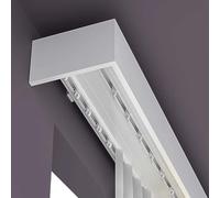 Cloison de séparation 3 en 1 - 5,3 m - Double barre de fixation au plafond/mur - Chargement latéral - Idéal pour le salon, la chambre à coucher - Ho Villa - Élégante boîte à cantonnière.