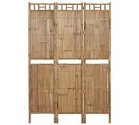 vidaXL Cloison de Séparation 3 Panneaux Séparateur de Pièce Pliable Diviseur Écran d'Intimité Paravent Décoration Salon Bambou 120x180 cm