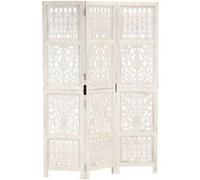 Cloison de séparation 3 panneaux Blanc 120x165 cm Bois manguier Blanc G