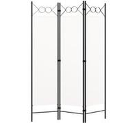 vidaXL Cloison de Séparation 3 Panneaux Séparateur de Pièce Diviseur Ecran d'Intimité Paravent Chambre à Coucher Maison Intérieur Blanc 120x180 cm
