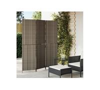 vidaXL Cloison de séparation 3 panneaux gris résine tressée Gris G