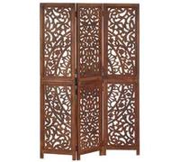 Cloison de séparation 3 panneaux Marron 120x165cm Bois manguier Brun G