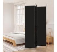 Cloison de séparation 3 panneaux Noir 150x220 cm Tissu Noir G
