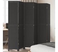 vidaXL Kamerscherm met 6 panelen massief paulowniahout zwart358858 Noir G