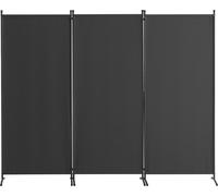 Cloison de séparation 3 panneaux pliants Écran d'intimité Partition en tissu Bureau Gris