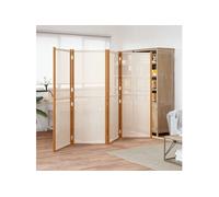 vidaXL Cloison de séparation 4 panneaux bois blanc crème 280x180 cm