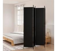 vidaXL Cloison de séparation 4 Panneaux Noir 200x220 cm Tissu