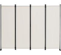 Cloison de séparation 4 panneaux pliants Écran d'intimité Partition en tissu Bureau Blanc