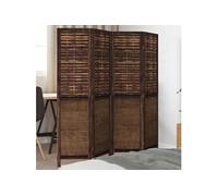 Cloison de Séparation 4 Panneaux, Séparateur de Pièce, Ecran d'Intimité, Paravent de Salon Chambre, Marron Foncé Bois 358705