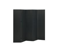 vidaXL Cloison de séparation 5 panneaux Noir 200x180 cm Acier Noir G
