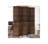 vidaXL Cloison de Séparation 5 Panneaux, Séparateur de Pièce, Écran d'Intimité, Paravent de Salon Chambre, Marron Foncé Bois 358712 Marron G