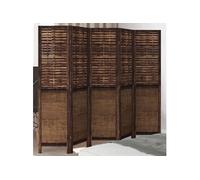 vidaXL Cloison de Séparation 5 Panneaux, Séparateur de Pièce, Écran d'Intimité, Paravent de Salon Chambre, Marron Foncé Bois 358709