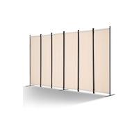 Cloison de Séparation 6 Panneaux Design Elégant Bureau Chambre 311x180,5cm Beige