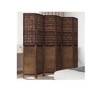 Cloison de Séparation 6 Panneaux, Séparateur de Pièce, Ecran d'Intimité, Paravent de Salon Chambre, Marron Foncé Bois 358715