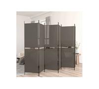 Cloison de Séparation 6 Panneaux Séparateur de Pièce Pliable Diviseur Ecran d'Intimité Paravent Décoration Salon Anthracite 300x200 cm Tissu