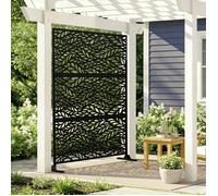casa.pro Cloison de Séparation pour Extérieur Intérieur Paravent Séparateur de Pièces Panneau d'Intimité Design pour Délimiter Différentes Espaces Décoratif Acier Galvanisé 180 x 120 x 40 cm Noir