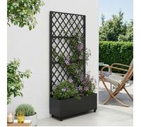 Cloison de séparation avec bac à fleurs Malja acier galvanisé 190 x 82 x 38 cm noir