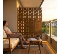 Cloison de séparation Basciano pour extérieur et intérieur acier galvanisé 180 x 120 x 40 cm marron