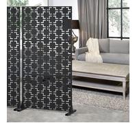 Cloison de séparation Basciano pour extérieur et intérieur acier galvanisé 180 x 90 x 40 cm noir