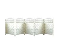 Cloison de séparation Courte, paravent de confidentialité Pliable à 4, 5 ou 6 Panneaux, Tissage en Bambou et rotin, for Chambre à Coucher, Bureau, Maison(Beige,50x30cm-5panel)