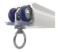 Cloison de séparation de plafond réglable en alliage d'aluminium non pliable de 1,8 à 6,1 m - Rail de séparation polyvalent blanc pour douches, cliniques, tonnelles, etc