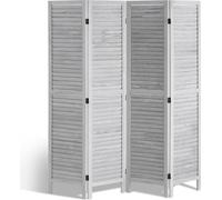 Cloison de séparation en bois pour plus d'intimité, 4 panneaux (gris clair)